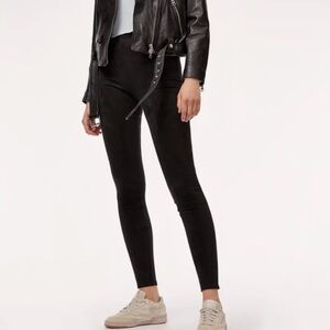 Wilfred Free Aritzia Daria Pant Faux Suede Legging Size Small Black​​​​​​​​​​​